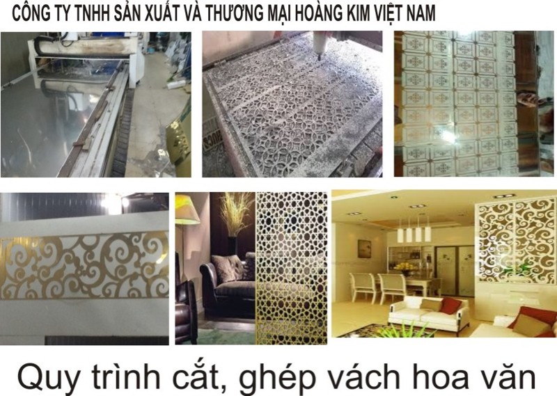 quy trình cắt ghép vách hoa văn